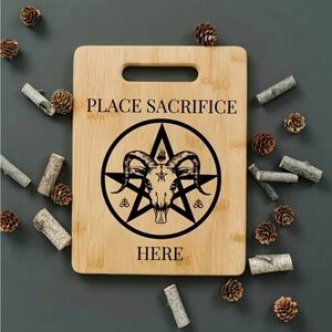 {NEW} Satanic Sacrifice Cutting Board Bamboo